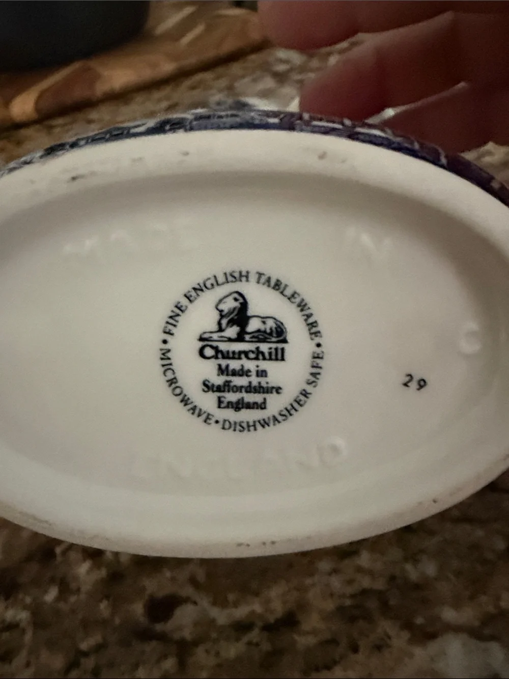 Vintage Churchill blue Willow Ceramic Gravy Boat, Salt & Pepper Shaker set